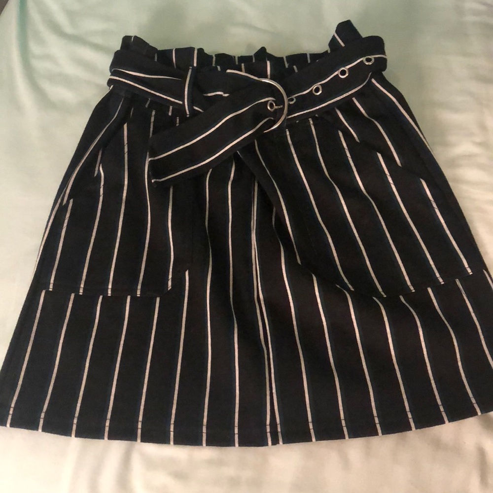 Striped Belt Skirt